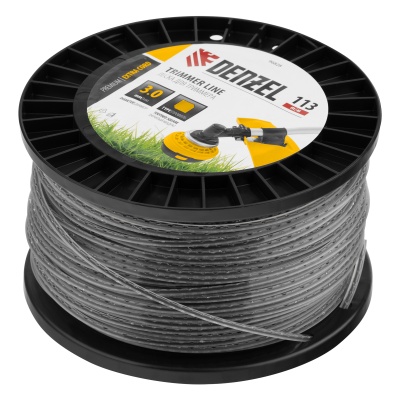 Леска для триммера двухкомпонентная зубчатый квадрат, 3,0мм х 113м, на DIN кат. EXTRA CORD// Denzel купить в Москве с доставкой по всей России | ProtosMarket.ru