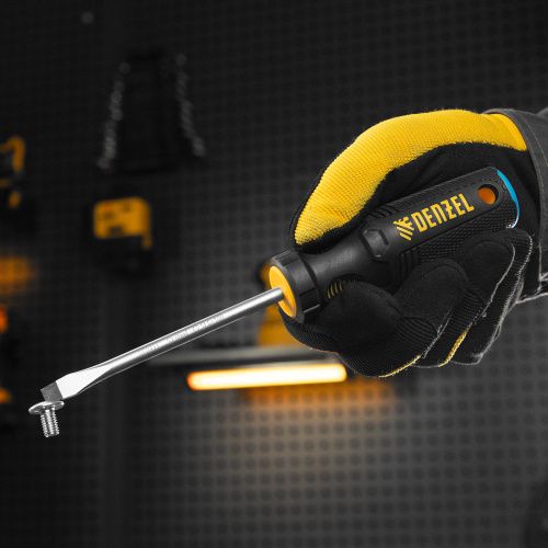 Отвертка, SL6x100 мм, S2, 3к рукоятка Denzel купить в Москве с доставкой по всей России | ProtosMarket.ru